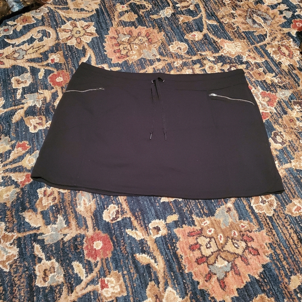 Athleta Black Athletic Mini Skort with Zip Pockets Sz XXL. - Picture 2 of 11